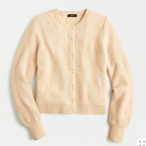 NWT J Crew Supersoft Yarn Ribbed Caridgan w/ Jeweled Buttons